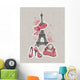 Eiffel Tower Shoes and Wall Mural