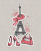 Eiffel Tower Shoes and Wall Mural