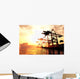 Industrial Port Sunset Wall Mural