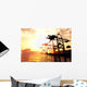 Industrial Port Sunset Wall Mural