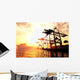 Industrial Port Sunset Wall Mural