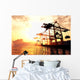 Industrial Port Sunset Wall Mural