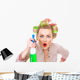 Surprised Housewife Woman Spraying