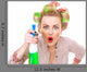 Surprised Housewife Woman Spraying