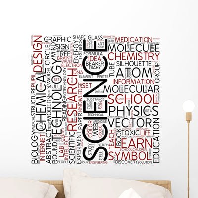 Science Wall Mural shown on a wall