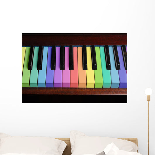 retro rainbow piano background Wall Mural