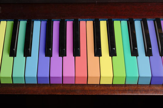 retro rainbow piano background Wall Mural