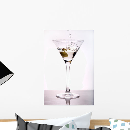 Olive Splashing into Martini