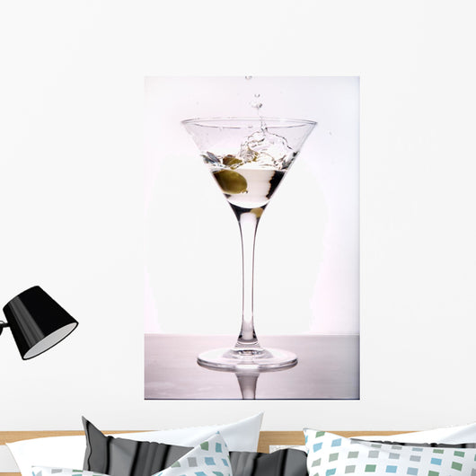 Olive Splashing into Martini
