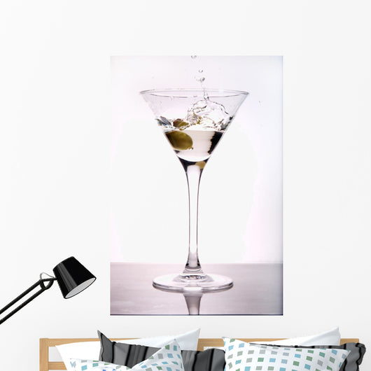 Olive Splashing into Martini