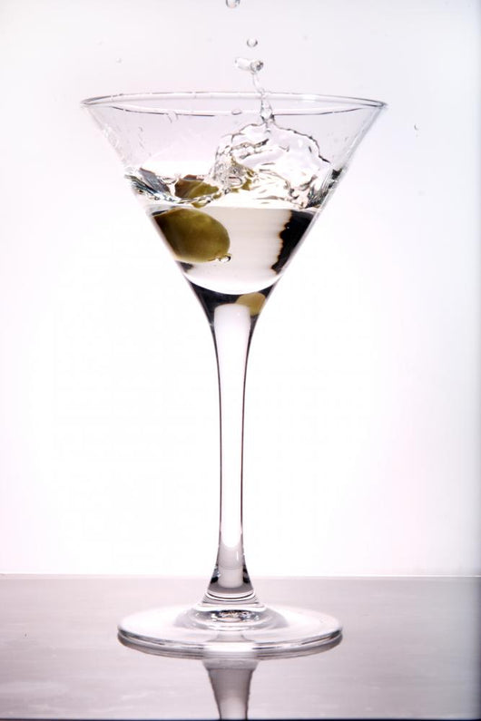 Olive Splashing into Martini