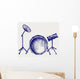 Drum set. Doodle style Wall Mural