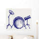 Drum set. Doodle style Wall Mural