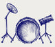 Drum set. Doodle style Wall Mural