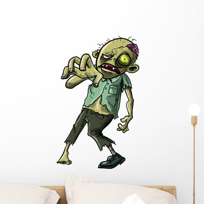 Zombie Making Grabbing Movement Wall Decal shown on a wall