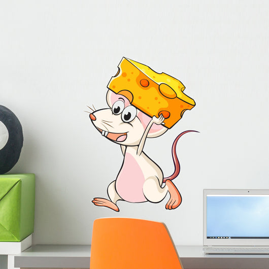 A mouse and a cheese Wall Decal