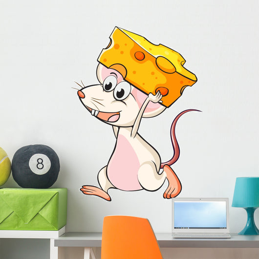 A mouse and a cheese Wall Decal