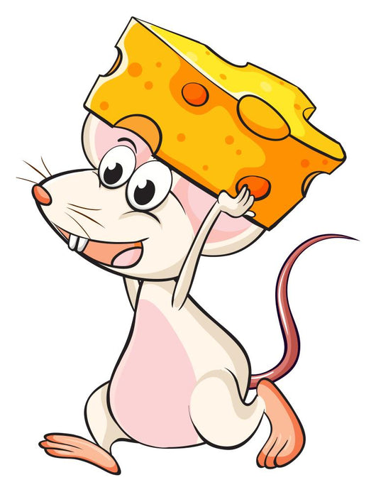 A mouse and a cheese Wall Decal