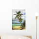 Tropical beach with palm tree Wall Mural