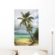 Tropical beach with palm tree Wall Mural