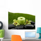 Green spa still life with zen stones and candle ,orchid Wall Decal