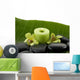 Green spa still life with zen stones and candle ,orchid Wall Decal