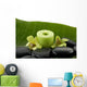 Green spa still life with zen stones and candle ,orchid Wall Decal