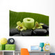 Green spa still life with zen stones and candle ,orchid Wall Decal