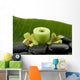 Green spa still life with zen stones and candle ,orchid Wall Decal