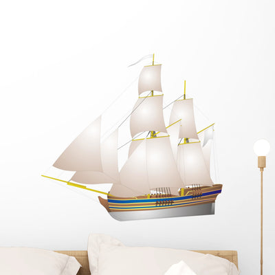 Sailing Ship shown on a wall