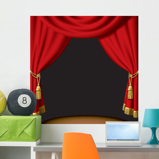 Red curtain Wall Mural