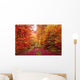 Magnificent colors of autumn forest road in October Wall Mural