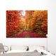 Magnificent colors of autumn forest road in October Wall Mural