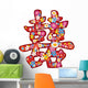 Flower Chinese Word Hei for Chinese Wedding Wall Decal