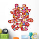 Flower Chinese Word Hei for Chinese Wedding Wall Decal