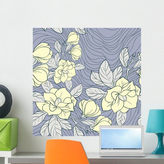 Jasmine Floral Vector Seamless Wall Decal