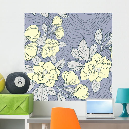 Jasmine Floral Vector Seamless Wall Decal