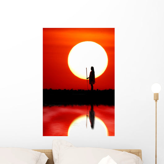 African sunset. Wall Mural