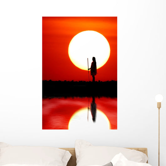African sunset. Wall Mural