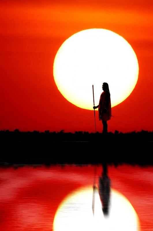 African sunset. Wall Mural