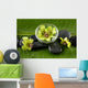 Green Spabowl Orchids and Wall Mural