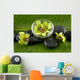Green Spabowl Orchids and Wall Mural