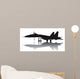 Military Aircraft Vector Silhouette With Reflection Wall Decal