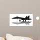 Military Aircraft Vector Silhouette With Reflection Wall Decal