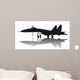 Military Aircraft Vector Silhouette With Reflection Wall Decal