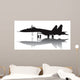 Military Aircraft Vector Silhouette With Reflection Wall Decal