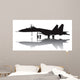 Military Aircraft Vector Silhouette With Reflection Wall Decal