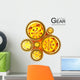 Abstract Gears combined in a butterfly Wall Decal