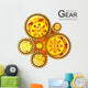 Abstract Gears combined in a butterfly Wall Decal