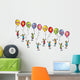 Little Men with Balloons Wall Decal Sticker Set